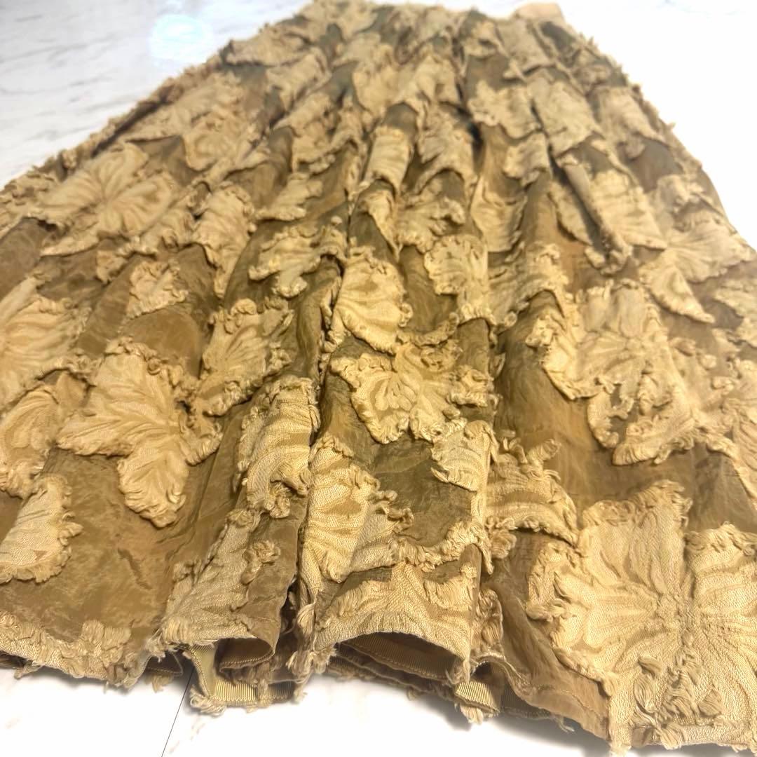 【新品未使用】アニュアンス カット ジャガード ランダム タック スカート