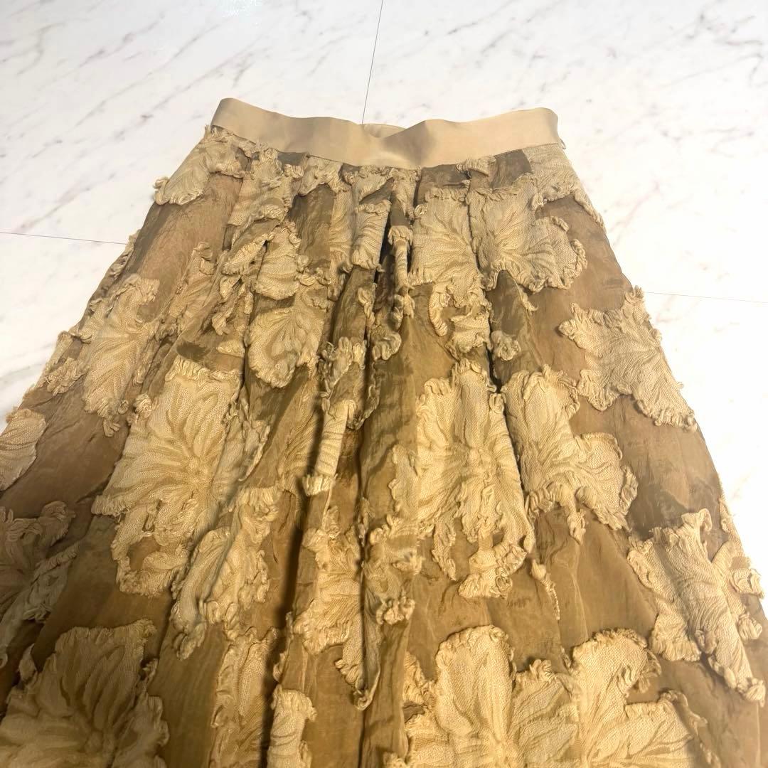 【新品未使用】アニュアンス カット ジャガード ランダム タック スカート