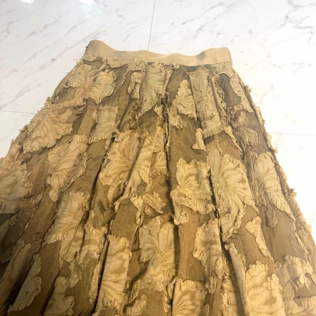 【新品未使用】アニュアンス カット ジャガード ランダム タック スカート