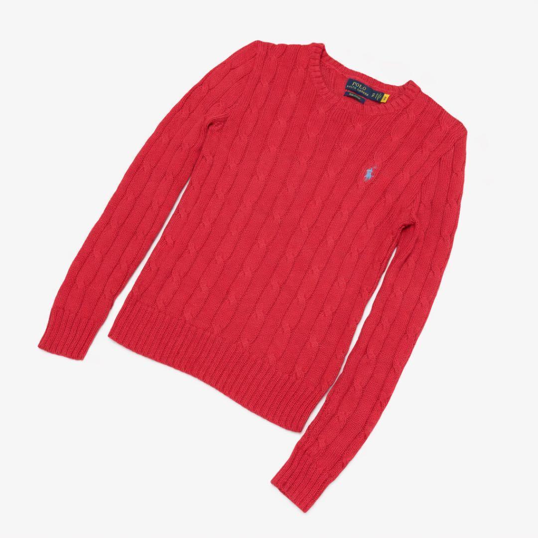 極美品】POLO RALPH LAUREN ケーブルニット シルバーポニーQR - メルカリ