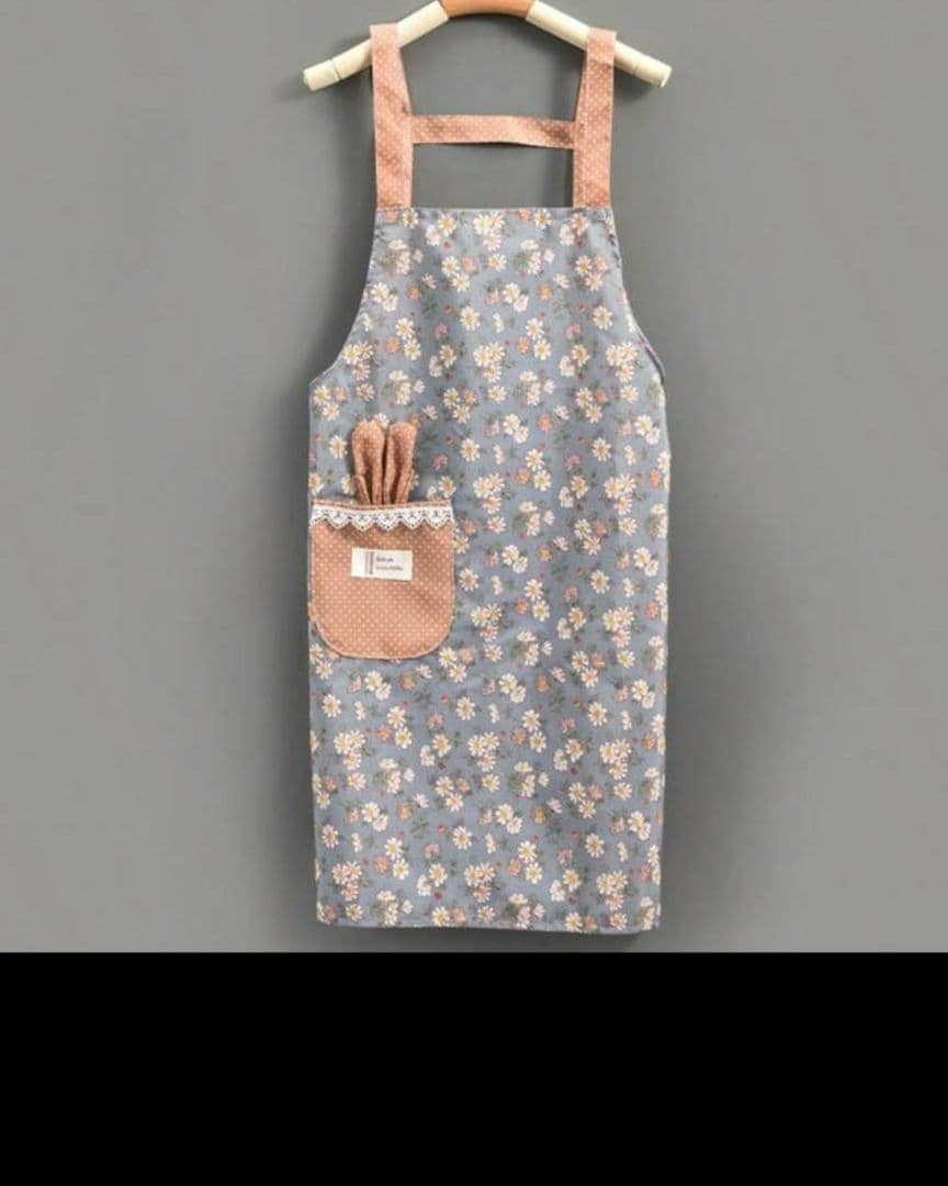 花柄エプロン 100%ポリエステル マルチカラー - メルカリ