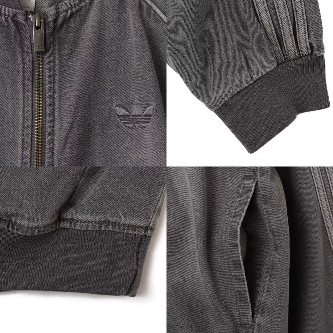 新品L⭐️adidasアディカラー ルーズ デニムブラック ウォッシュ ジャケット