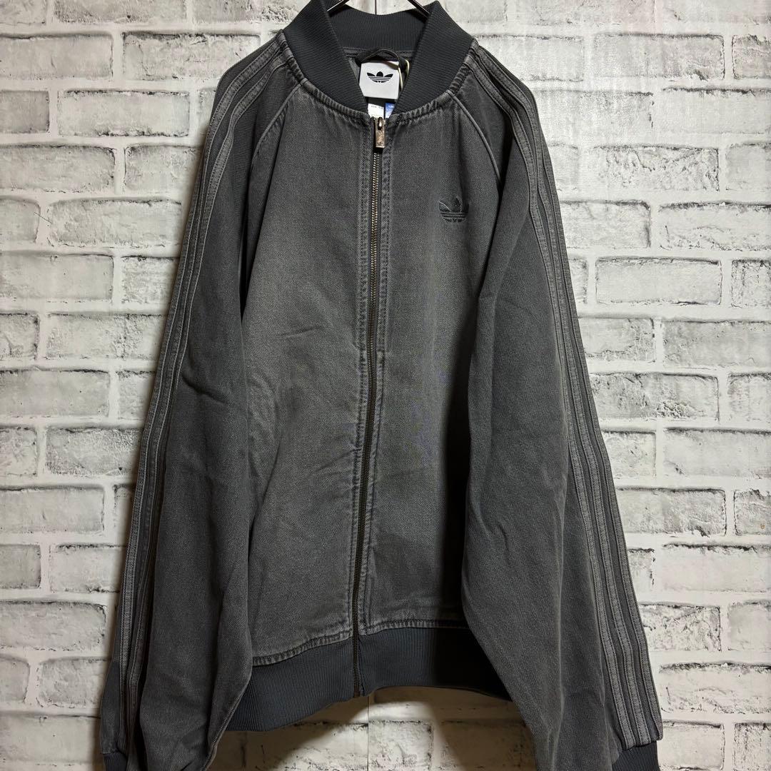 新品L⭐️adidasアディカラー ルーズ デニムブラック ウォッシュ ジャケット