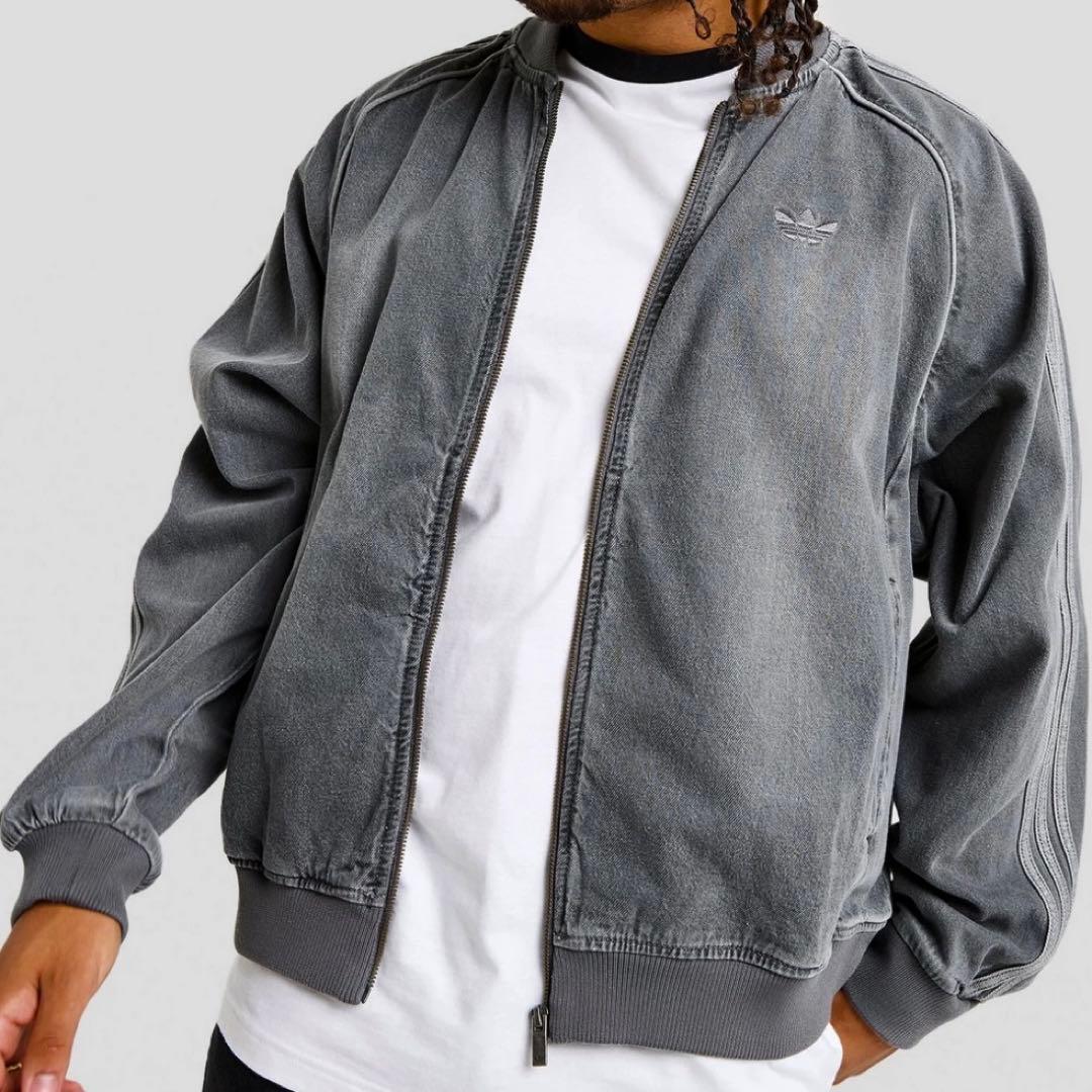 新品L⭐️adidasアディカラー ルーズ デニムブラック ウォッシュ ジャケット