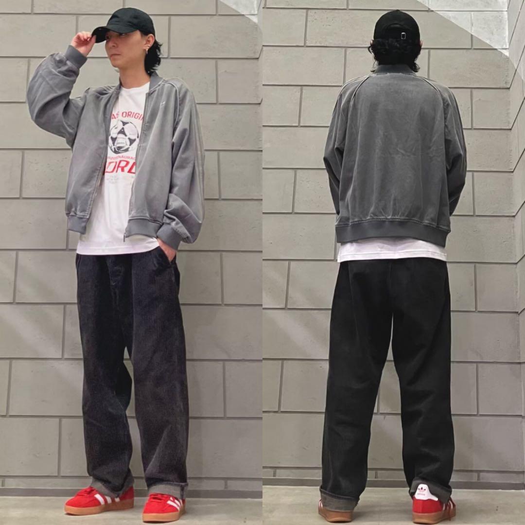 新品L⭐️adidasアディカラー ルーズ デニムブラック ウォッシュ ジャケット