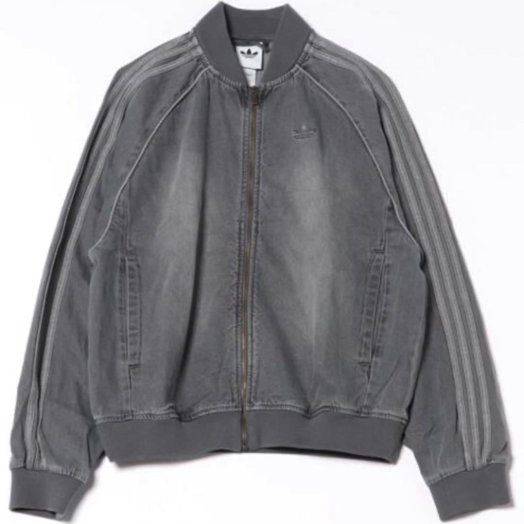 新品L⭐️adidasアディカラー ルーズ デニムブラック ウォッシュ ジャケット