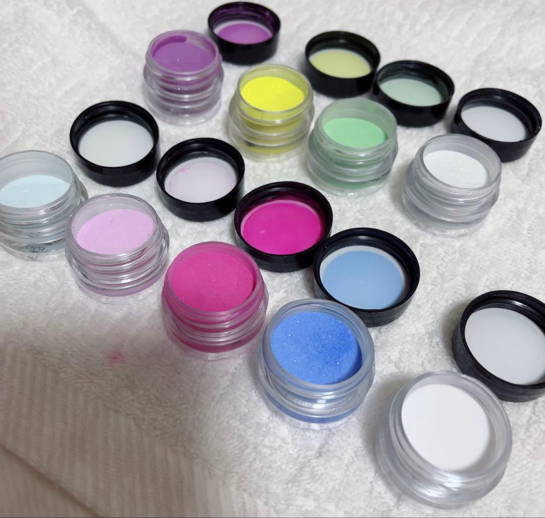EZflow アクリルパウダー 9個 カラーパウダー グリッターパウダー
