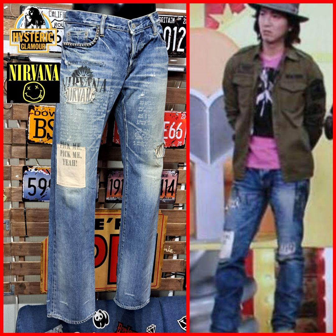 キムタク着 ヒステリックグラマー×ニルヴァーナ デニム ジーンズ 34 XL