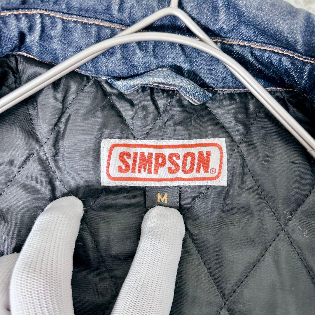 SIMPSON デニム レーシング　ジャケット 中綿 M 刺繍ロゴ　シンプソン