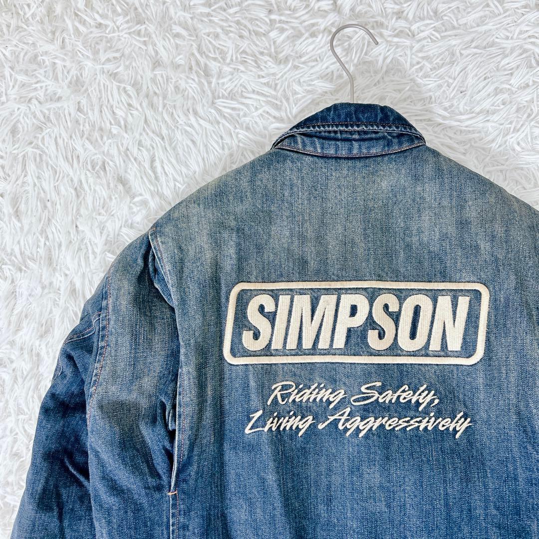 SIMPSON デニム レーシング　ジャケット 中綿 M 刺繍ロゴ　シンプソン