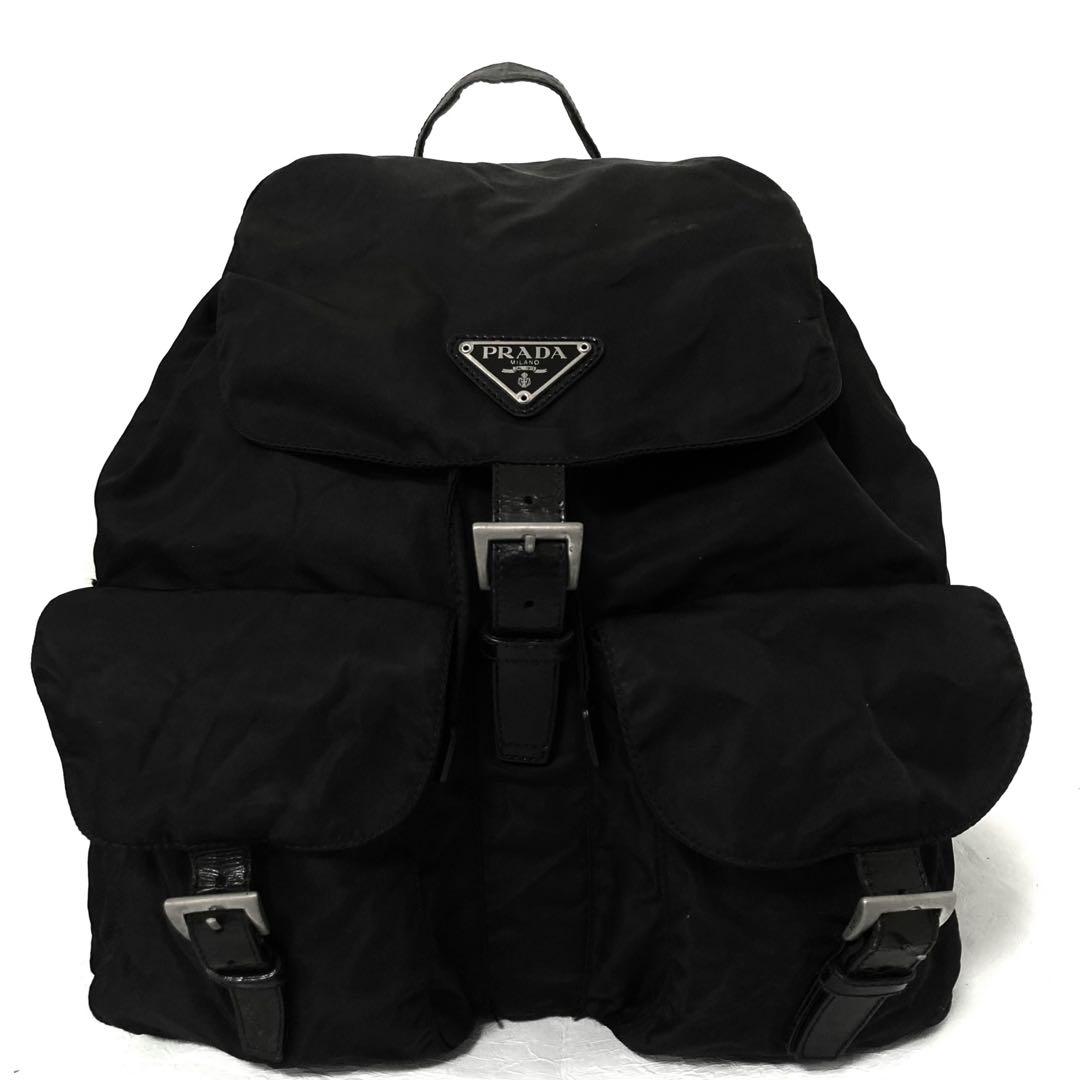 良品　プラダ　PRADA リュック　バックパック　A4 ブラック　ナイロン　黒