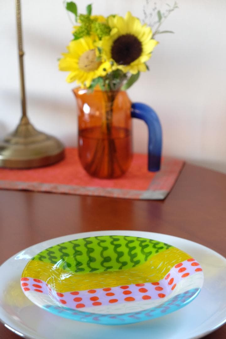 田子美紀 ガラス 皿 プレート 検/江波冨士子 本田あつみ 黒川登紀子 伊藤聡信