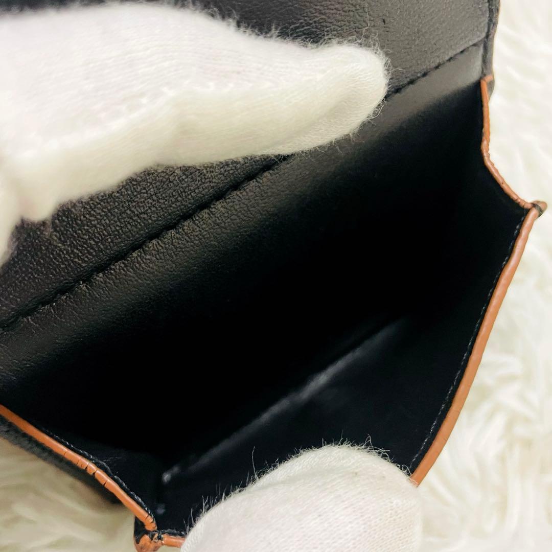 極美✨ロエベ 三つ折り財布 トライフォールド アナグラム レザー ブラック