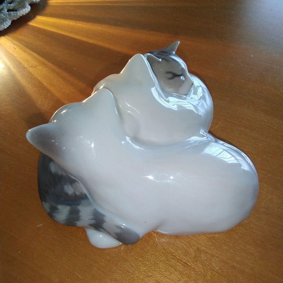 ロイヤルコペンハーゲン 猫の置物 陶器