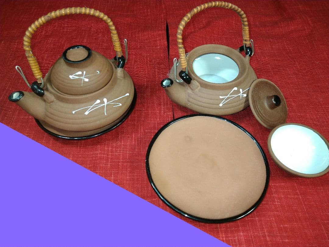 おもてなし♥多目的素焼き土瓶セット♥4組⬛日本酒⬛焼酎⬛土瓶蒸し⬛お茶漬け