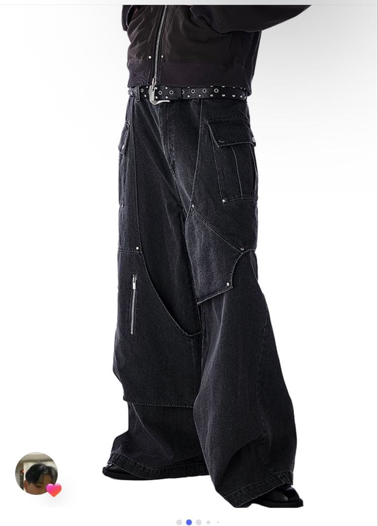 Jent Louis ダークグレー ワイドデニムパンツ | 激安通販のイーサプライ