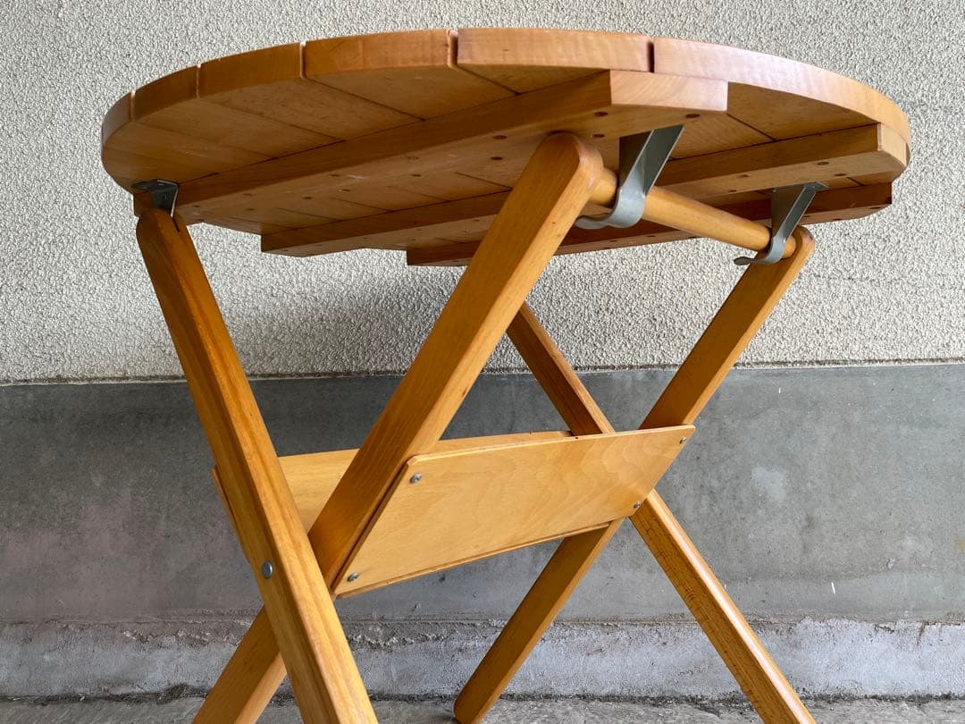 ヴィンテージ ラウンドフォールディングテーブル フレンチミッドセンチュリー