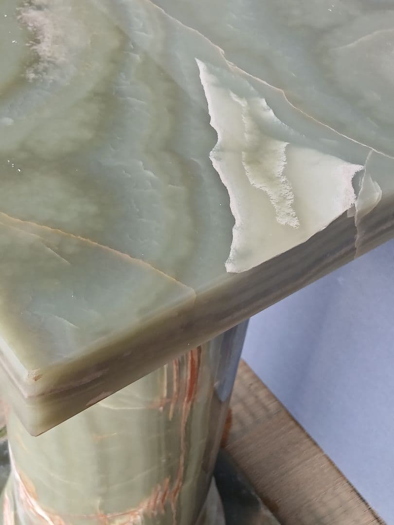 お引き取り専用　グリーンオニキス(オニックス)　天然大理石　円柱型飾り台ポール