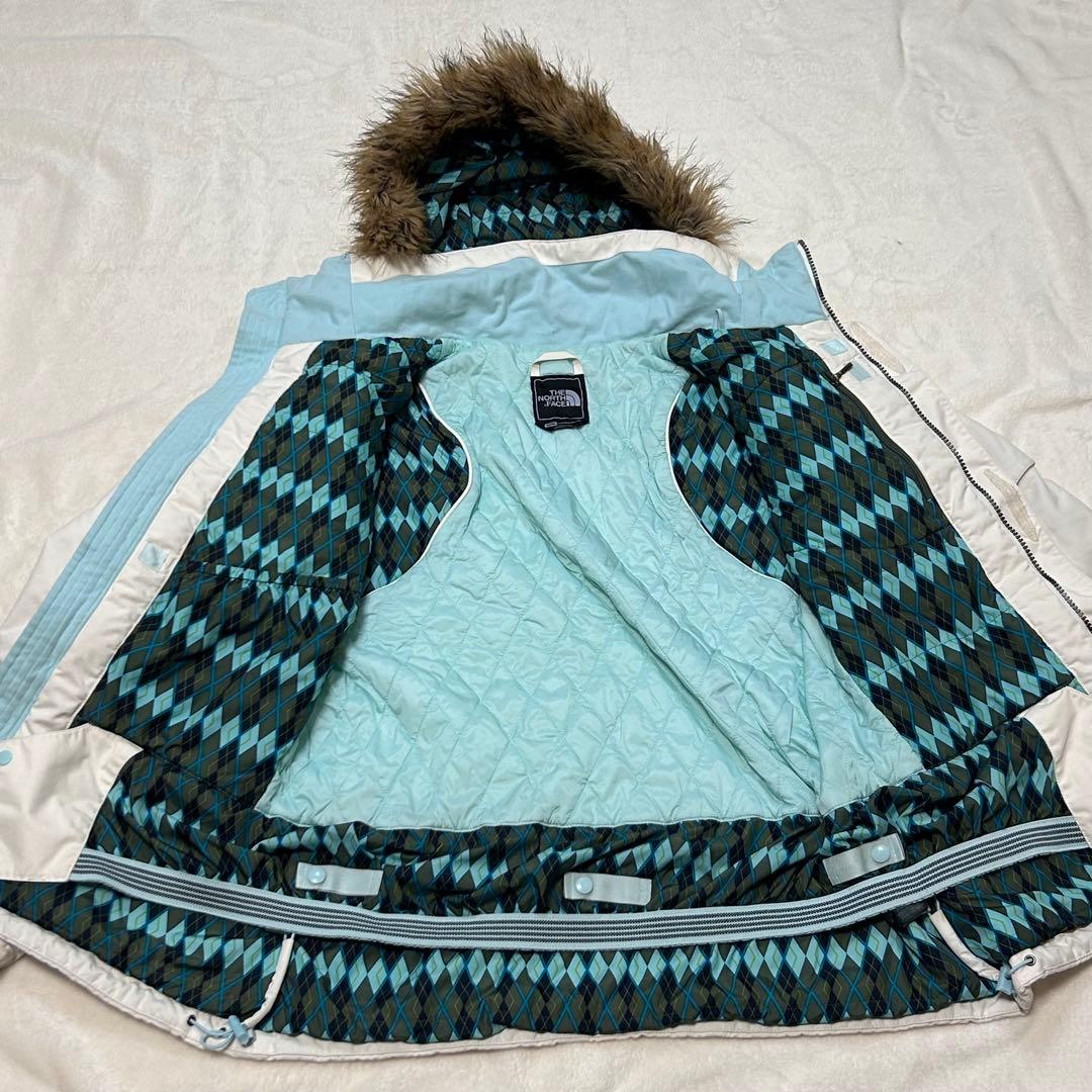THE NORTH FACE レディース スノージャケット 白 アーガイル柄