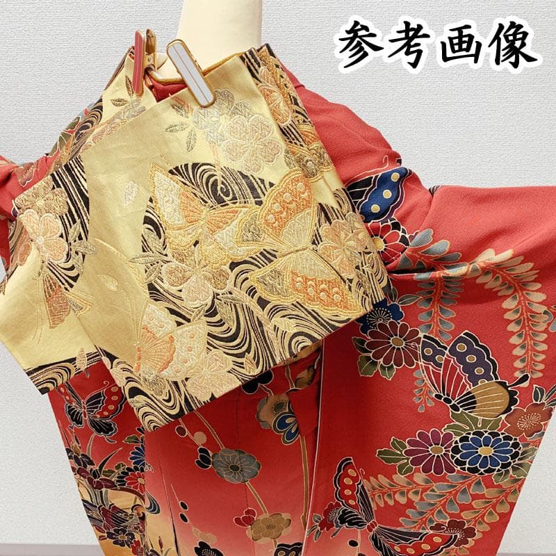 412z2.411y11.小物類☆紅型振袖 宮崎良次 辻が花 京紅型 作家物 赤