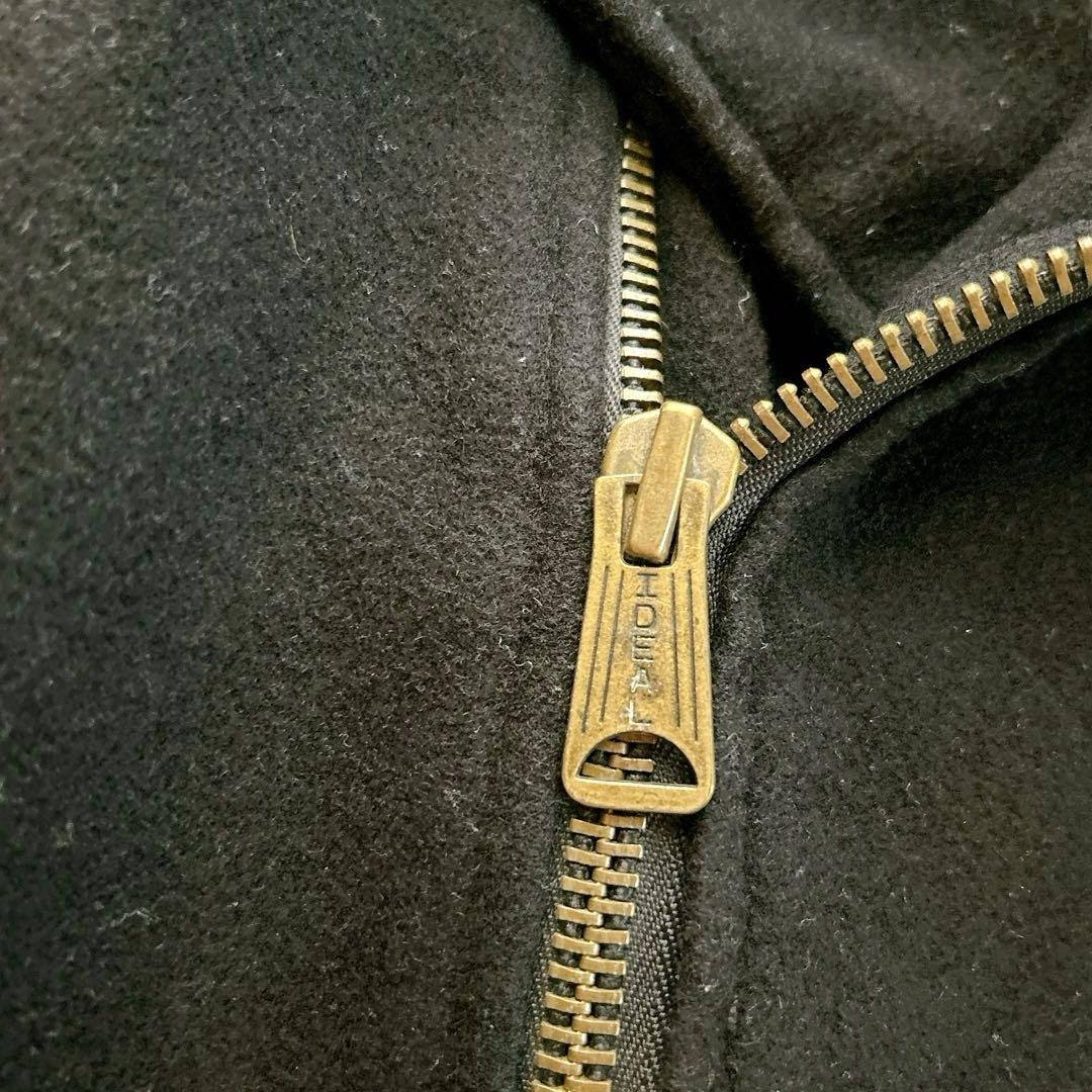 ビームス　スタジャン　スカル　袖レザー　キルティング　牛革　切り替え　ブラック