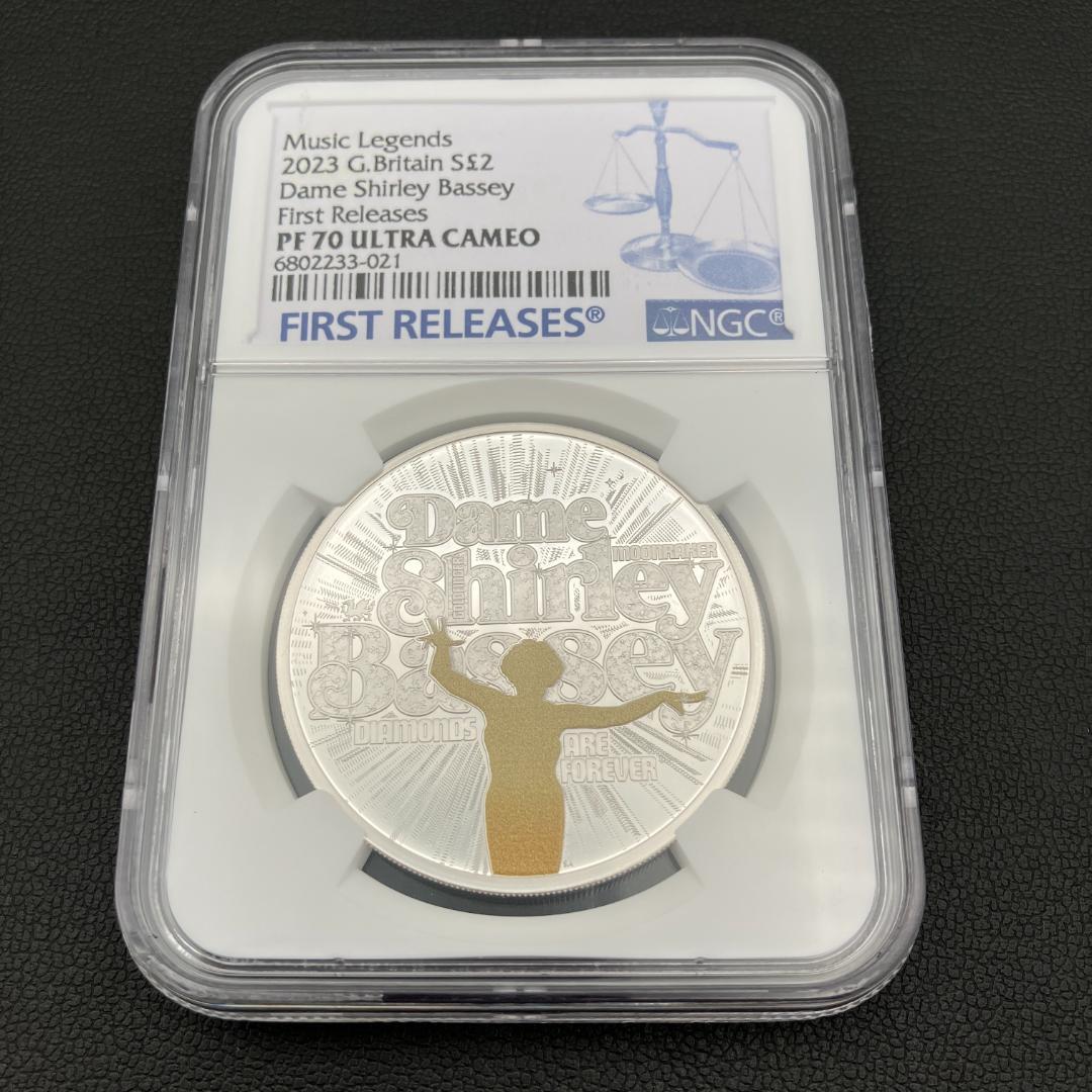 最高鑑定 イギリス 2023年 PF70 ウルトラカメオ シャーリー・バッシー