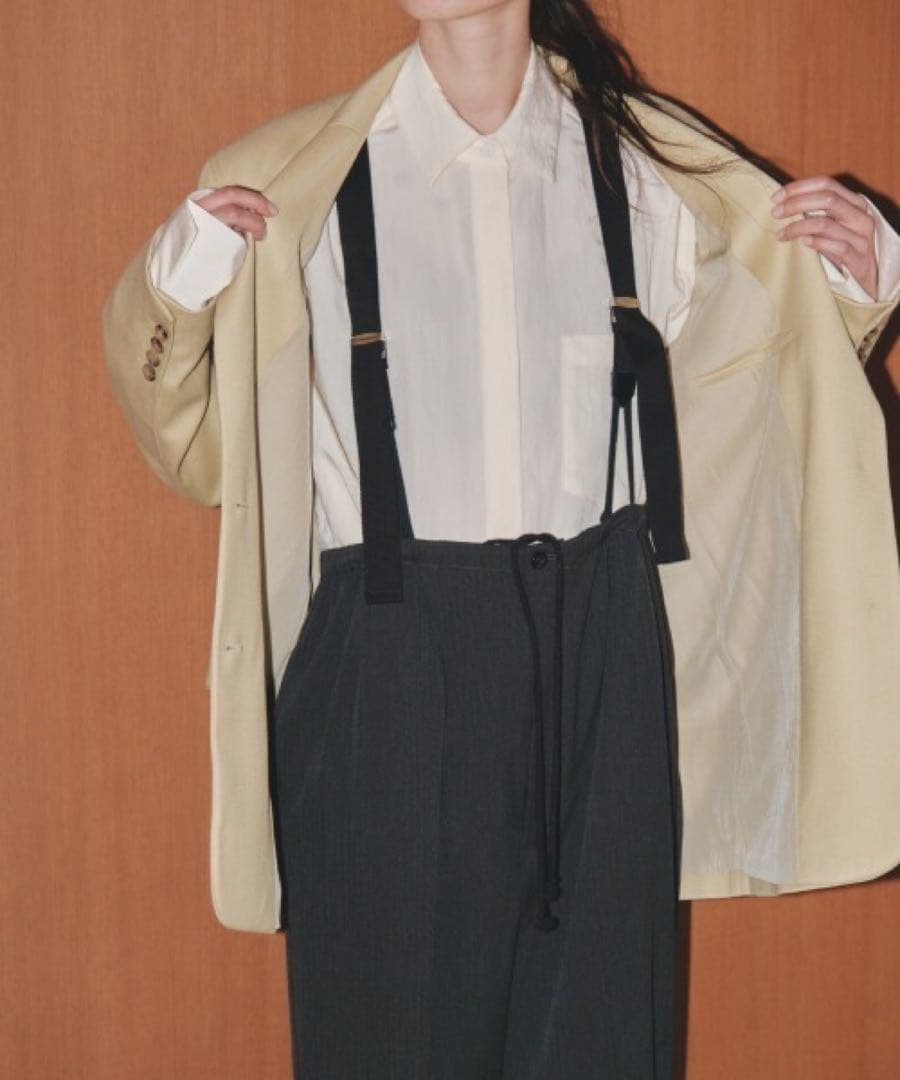 トゥデイフル　ハイウェストサスペンダーパンツ