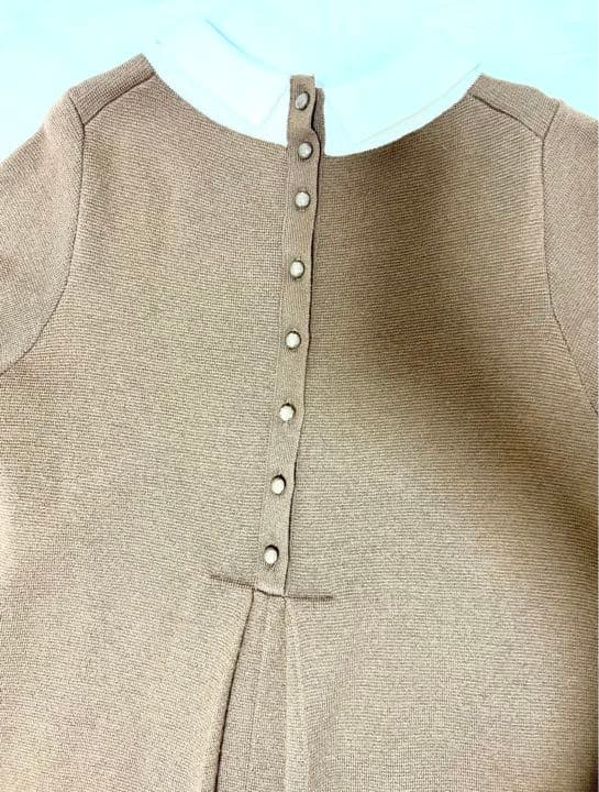 【秋冬ワンピ】ESTNATION バイカラーモックネック ニットワンピース