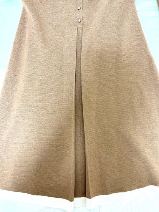 【秋冬ワンピ】ESTNATION バイカラーモックネック ニットワンピース