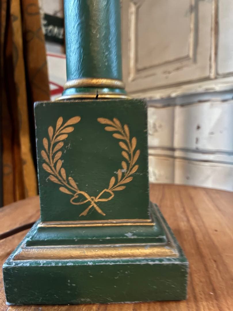 アンティーク　素敵な　グリーン　デスク　テーブル　サイド　ランプ　アメリカ　レア