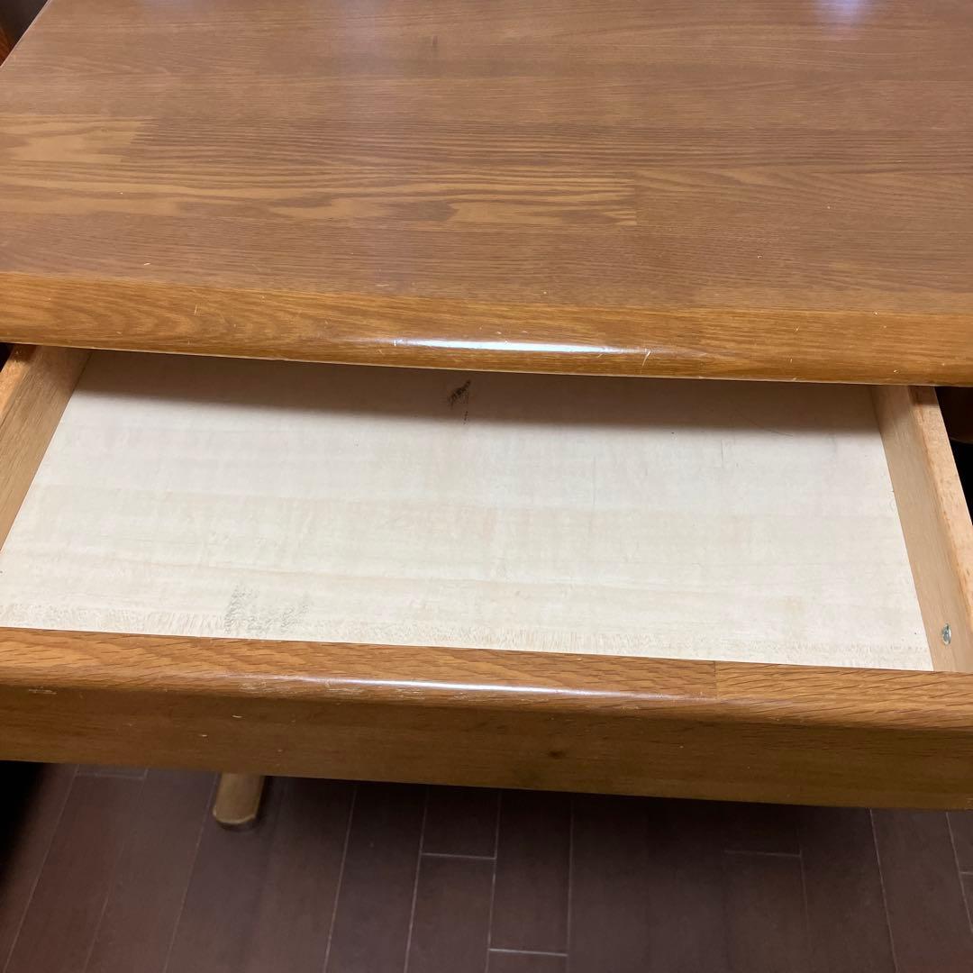 【送料込み匿名発送】木製ブラウン　シンプルデスク 引き出し付き