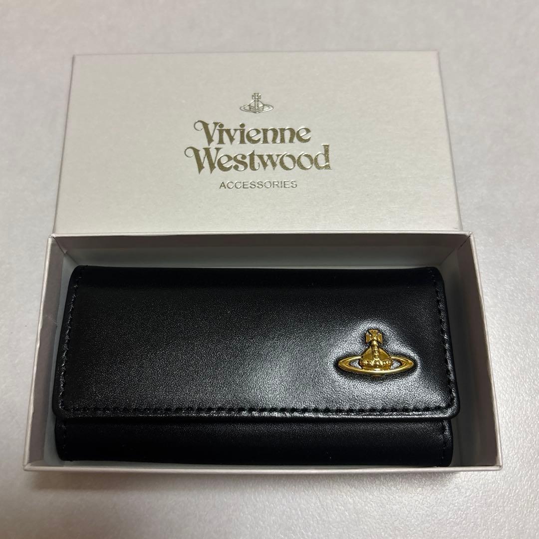 【新品未使用品】ヴィヴィアンウエストウッド　レザー　キーケース　ブラック　箱付き