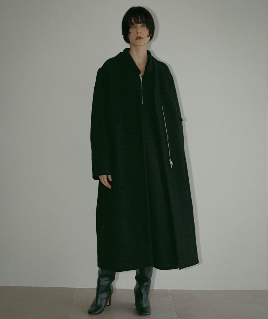 美品　MANOF COLLARLESS LONG COAT マノフ完売品