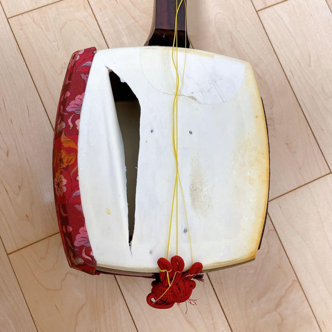 津軽三味線 太棹 東さわり 金細 二枚溝 紅木 子持ち綾杉胴