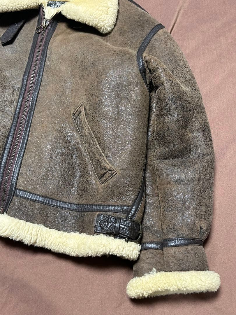 B-3 ムートンジャケット シープスキン ボアブルゾン L フライトジャケット