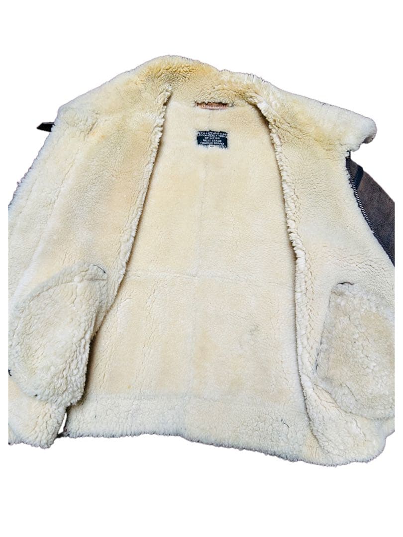 B-3 ムートンジャケット シープスキン ボアブルゾン L フライトジャケット