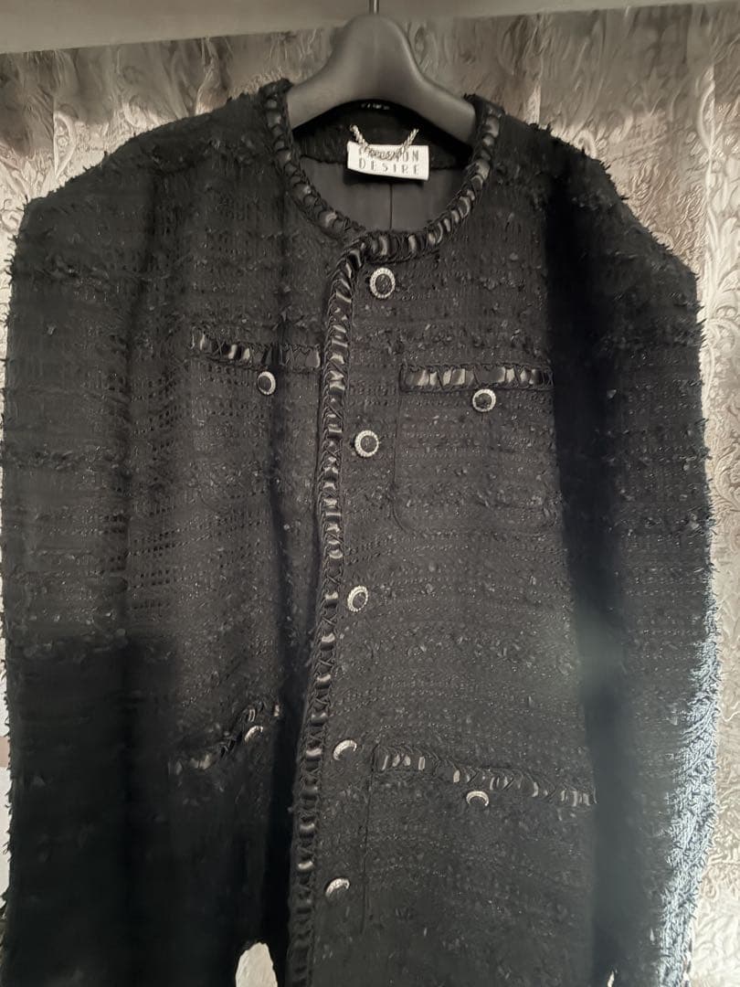 ケミストリー川畑着 11万】MIXED TWEED NO COLLAR JKT