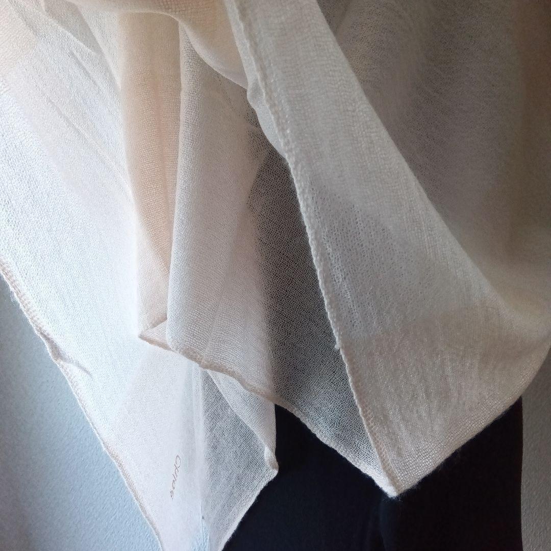 【新品未使用】Chloe クロエ 洗えるカシミヤ大判ストール　ロゴ刺繍