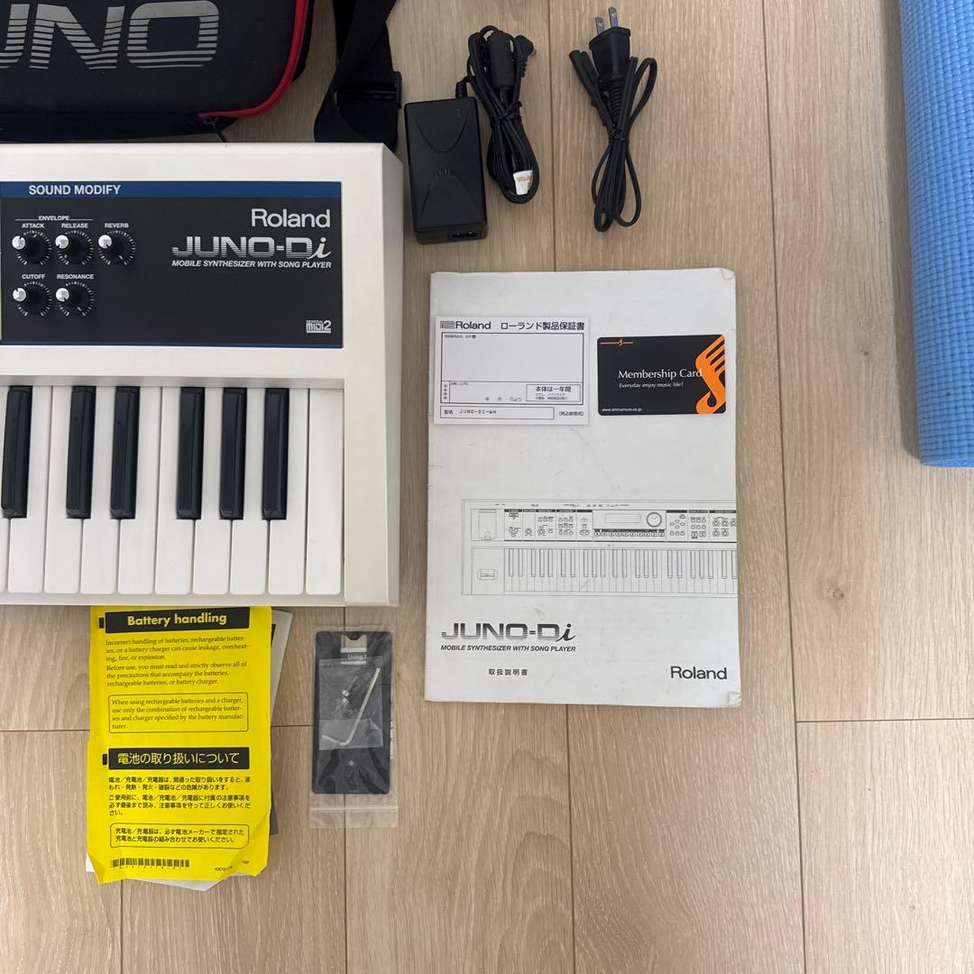 【美品】Roland 61鍵 シンセサイザー JUNO-DI-WH ホワイト