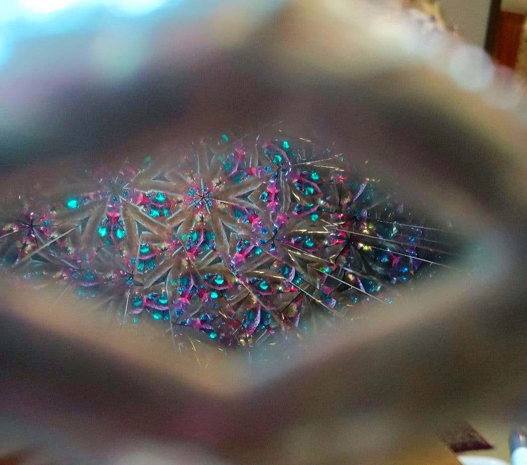 ＊「ペット、喫煙者無し」　万華鏡ステンドグラス　ガラス製カレイドスコープ