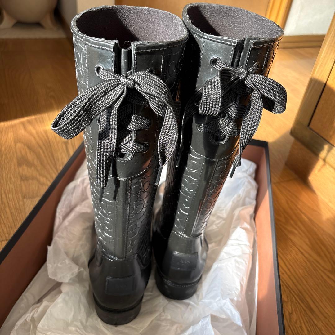 COACH ブラック レインブーツ