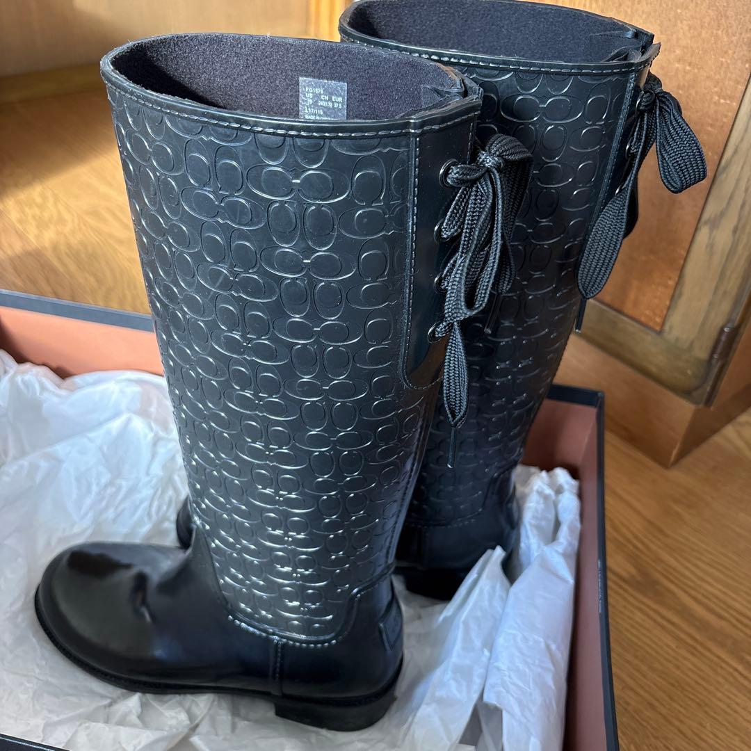 COACH ブラック レインブーツ