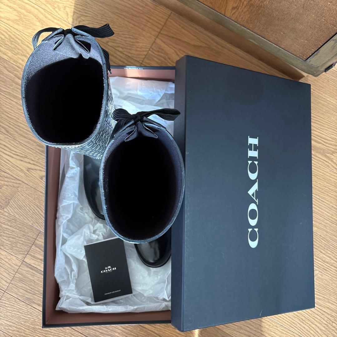 COACH ブラック レインブーツ