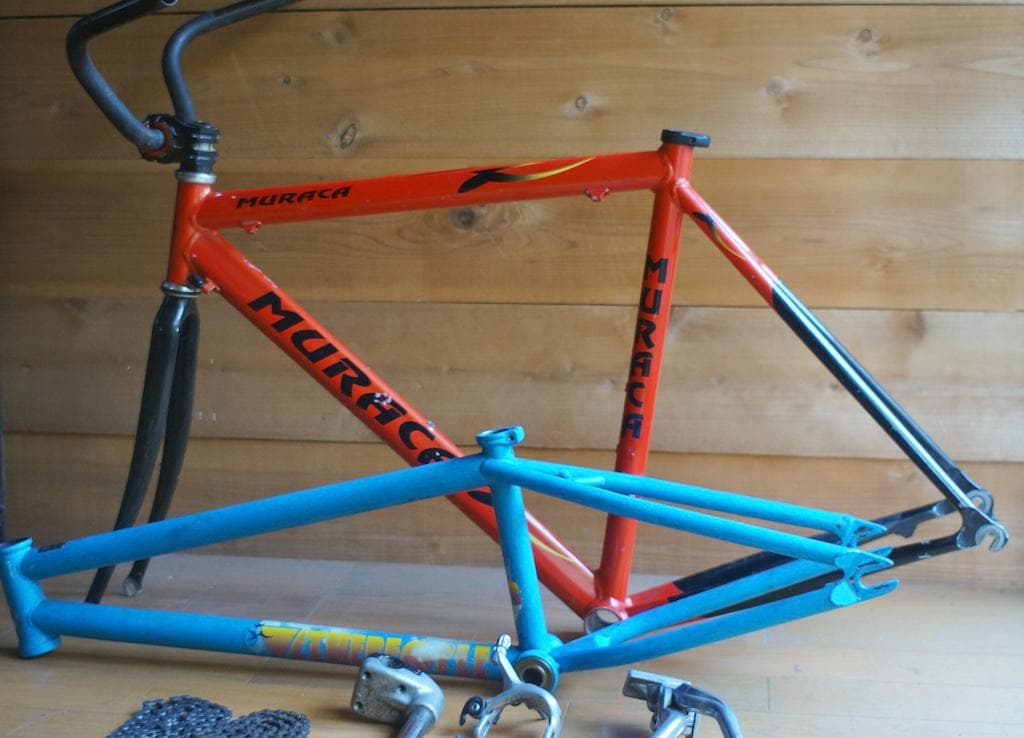 福袋 自転車フレームパーツいろいろセット ロード リム ハンドル BMXの