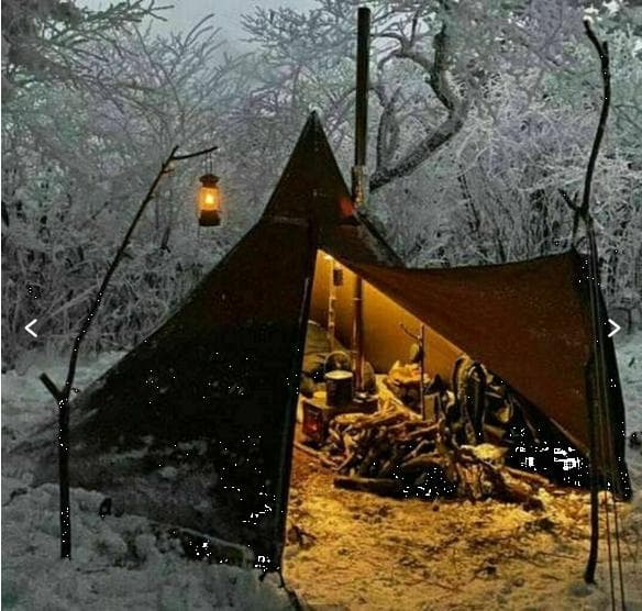 4シーズンポリコットンテント6角チムニー340x240cm - テント・タープ