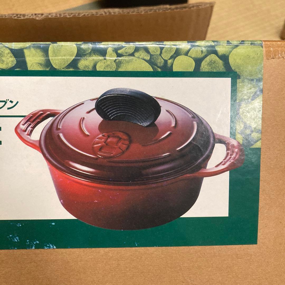 お値下げ　コールマンエナメルポット　赤