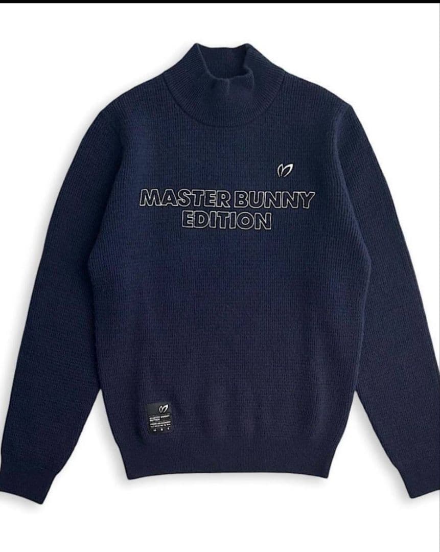 マスターバニー ゴルフウェア ウールカシミヤニット 紺 1 MASTER BUNNY EDITION マスターバニーエディション カシミヤ コットン