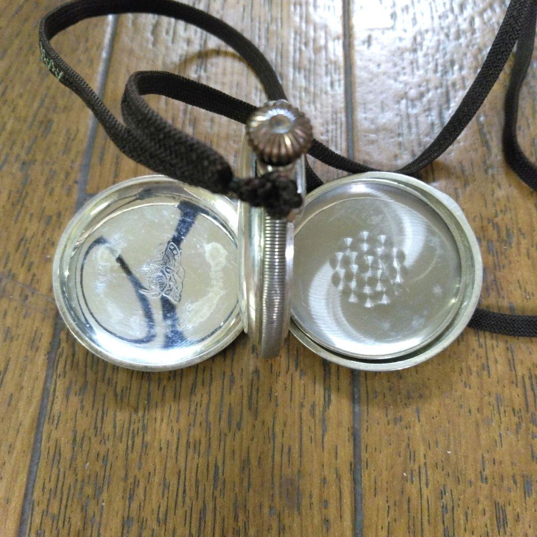 精工舎　ハッピータイム　手巻き懐中時計　スモセコ　服部時計店　シルバー900