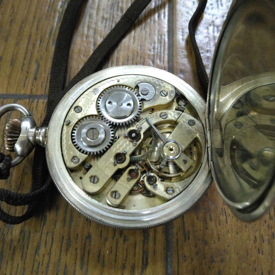 精工舎　ハッピータイム　手巻き懐中時計　スモセコ　服部時計店　シルバー900