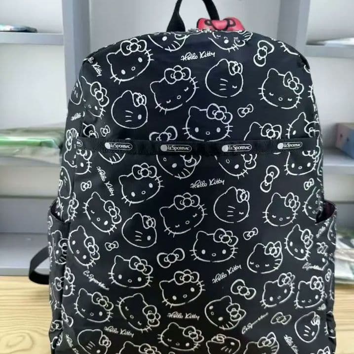 新品 レスポートサック ハローキティ ブラック リュック リボン結び 50周年